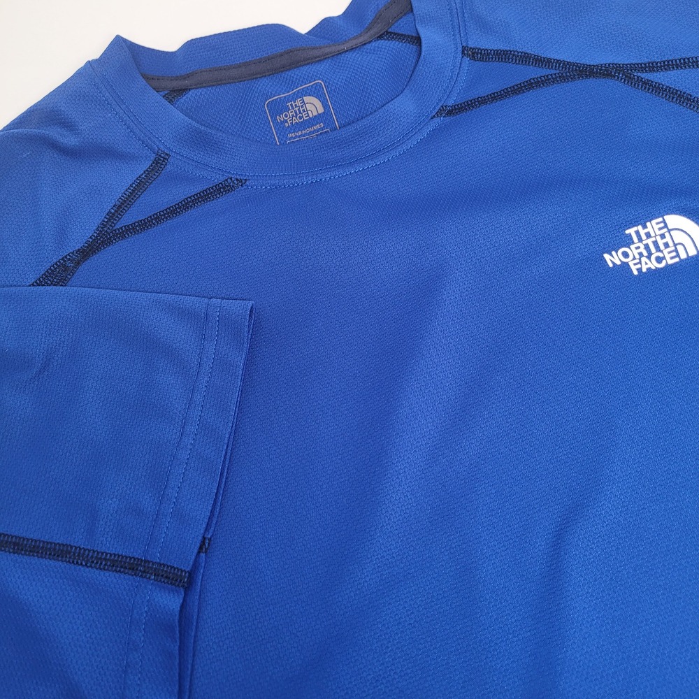 The North Face Performance Shirt Mens XL Blue Excellent FlashDry Short Sleeve
